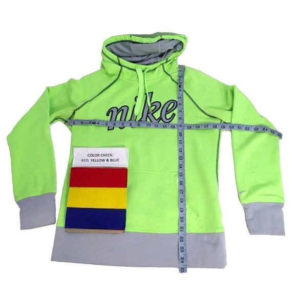 NIKE Therma-Fit green & gray 100% polyester pullover hoodie woman's size M - Picture 2 of 5
